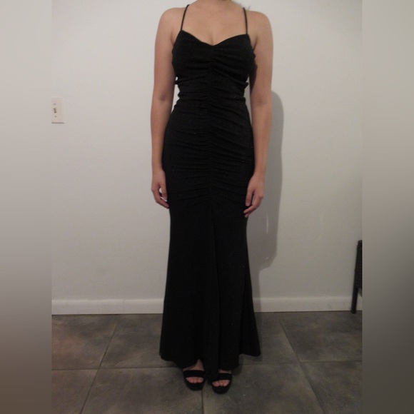 Crystal Doll Strapless Black Dress - Picture 1 of 7